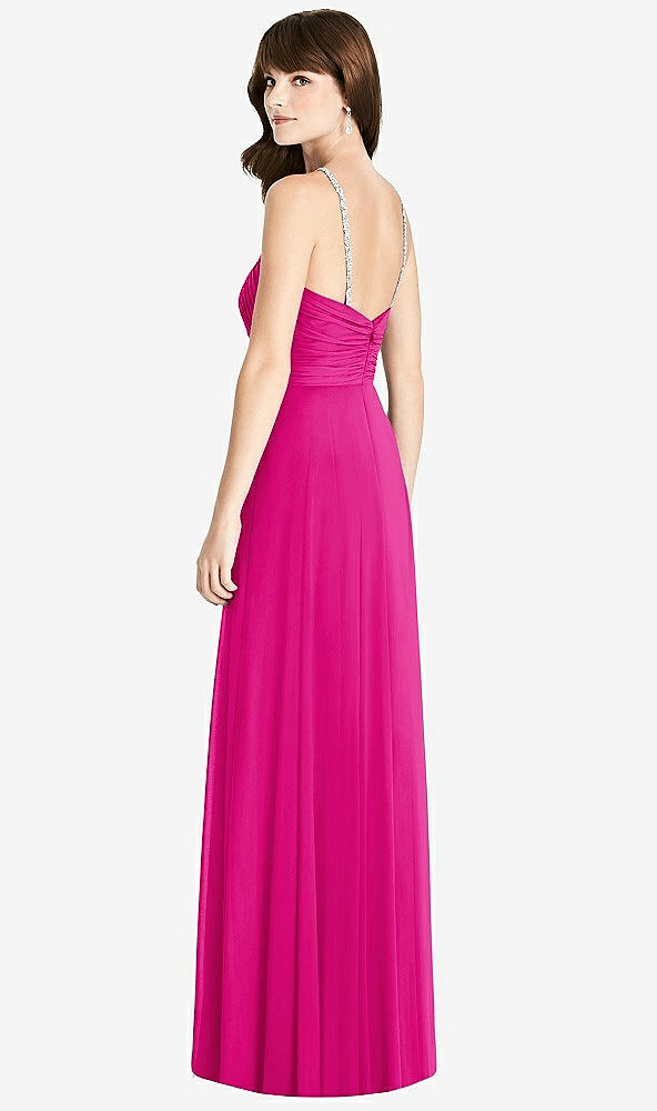 Back View - Think Pink Jeweled Twist Halter Maxi Dress