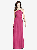 Front View Thumbnail - Tea Rose Jeweled Twist Halter Maxi Dress