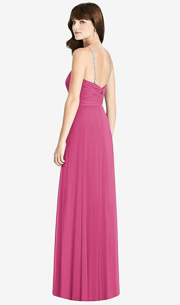 Back View - Tea Rose Jeweled Twist Halter Maxi Dress