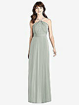 Front View Thumbnail - Willow Green Jeweled Twist Halter Maxi Dress