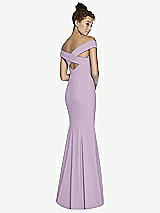 Alt View 1 Thumbnail - Pale Purple Off-the-Shoulder Criss Cross Back Trumpet Gown