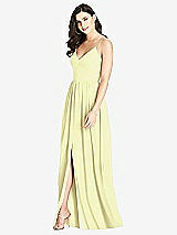 Front View Thumbnail - Butter Yellow Criss Cross Strap Backless Maxi Dress