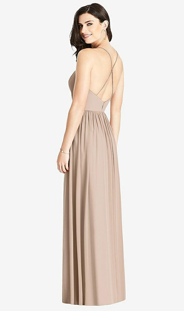 Back View - Topaz Criss Cross Strap Backless Maxi Dress