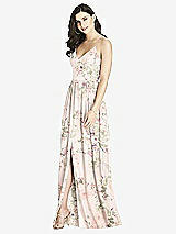 Front View Thumbnail - Blush Garden Criss Cross Strap Backless Maxi Dress