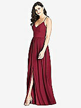 Front View Thumbnail - Burgundy Criss Cross Strap Backless Maxi Dress