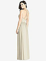 Rear View Thumbnail - Champagne Criss Cross Strap Backless Maxi Dress