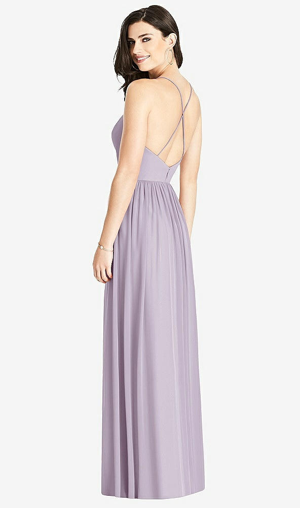 Back View - Lilac Haze Criss Cross Strap Backless Maxi Dress