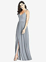 Front View Thumbnail - Platinum Criss Cross Strap Backless Maxi Dress