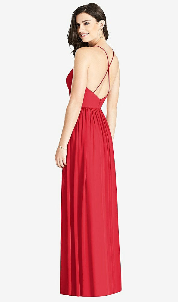 Back View - Parisian Red Criss Cross Strap Backless Maxi Dress