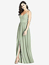 Front View Thumbnail - Sage Criss Cross Strap Backless Maxi Dress