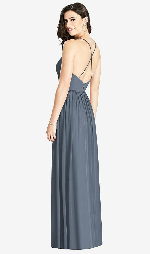 Back View - Silverstone Criss Cross Strap Backless Maxi Dress