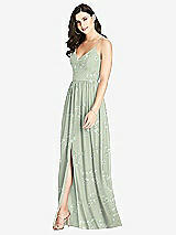 Front View Thumbnail - Vintage Primrose Sage Criss Cross Strap Backless Maxi Dress