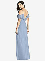 Rear View Thumbnail - Cloudy Ruffled Cold-Shoulder Chiffon Maxi Dress