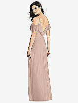 Rear View Thumbnail - Neu Nude Ruffled Cold-Shoulder Chiffon Maxi Dress