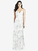 Rear View Thumbnail - Bleu Garden Ruffled Strap Cutout Wrap Maxi Dress