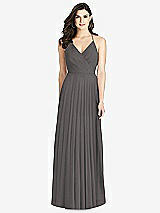 Rear View Thumbnail - Caviar Gray Ruffled Strap Cutout Wrap Maxi Dress