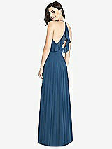 Front View Thumbnail - Dusk Blue Ruffled Strap Cutout Wrap Maxi Dress