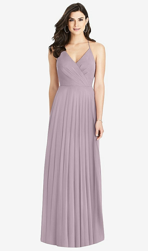 Back View - Lilac Dusk Ruffled Strap Cutout Wrap Maxi Dress