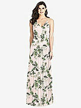 Rear View Thumbnail - Palm Beach Print Ruffled Strap Cutout Wrap Maxi Dress