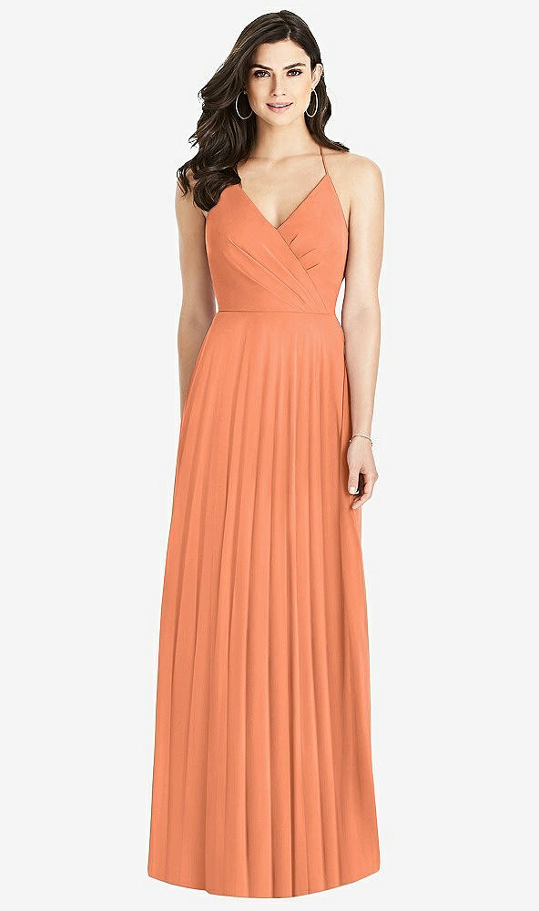 Back View - Sweet Melon Ruffled Strap Cutout Wrap Maxi Dress