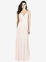 Rear View Thumbnail - Blush Ruffled Strap Cutout Wrap Maxi Dress