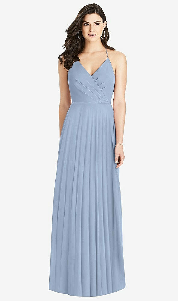 Back View - Cloudy Ruffled Strap Cutout Wrap Maxi Dress