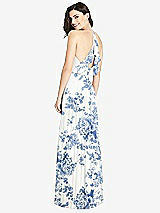 Front View Thumbnail - Cottage Rose Dusk Blue Ruffled Strap Cutout Wrap Maxi Dress