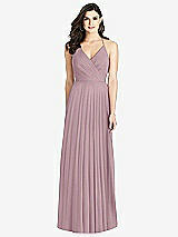 Rear View Thumbnail - Dusty Rose Ruffled Strap Cutout Wrap Maxi Dress