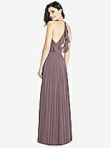 Front View Thumbnail - French Truffle Ruffled Strap Cutout Wrap Maxi Dress