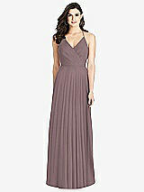 Rear View Thumbnail - French Truffle Ruffled Strap Cutout Wrap Maxi Dress