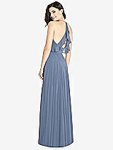 Front View Thumbnail - Larkspur Blue Ruffled Strap Cutout Wrap Maxi Dress