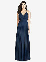 Rear View Thumbnail - Midnight Navy Ruffled Strap Cutout Wrap Maxi Dress