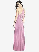 Front View Thumbnail - Powder Pink Ruffled Strap Cutout Wrap Maxi Dress