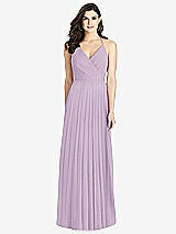 Rear View Thumbnail - Pale Purple Ruffled Strap Cutout Wrap Maxi Dress