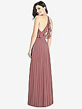 Front View Thumbnail - Rosewood Ruffled Strap Cutout Wrap Maxi Dress