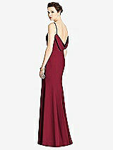 Front View Thumbnail - Burgundy Bateau-Neck Open Cowl-Back Trumpet Gown