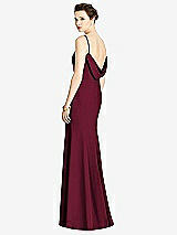 Front View Thumbnail - Cabernet Bateau-Neck Open Cowl-Back Trumpet Gown