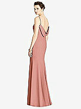 Front View Thumbnail - Desert Rose Bateau-Neck Open Cowl-Back Trumpet Gown