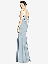 Front View Thumbnail - Mist Bateau-Neck Open Cowl-Back Trumpet Gown