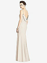 Front View Thumbnail - Oat Bateau-Neck Open Cowl-Back Trumpet Gown