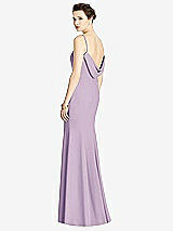 Front View Thumbnail - Pale Purple Bateau-Neck Open Cowl-Back Trumpet Gown