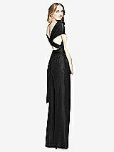 Rear View Thumbnail - Black Soho Metallic Twist Jumpsuit