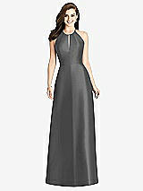 Rear View Thumbnail - Gunmetal Bella Bridesmaids Dress BB115