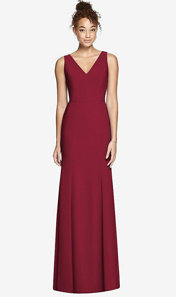 Back View - Burgundy Bella Bridesmaids Dress BB116