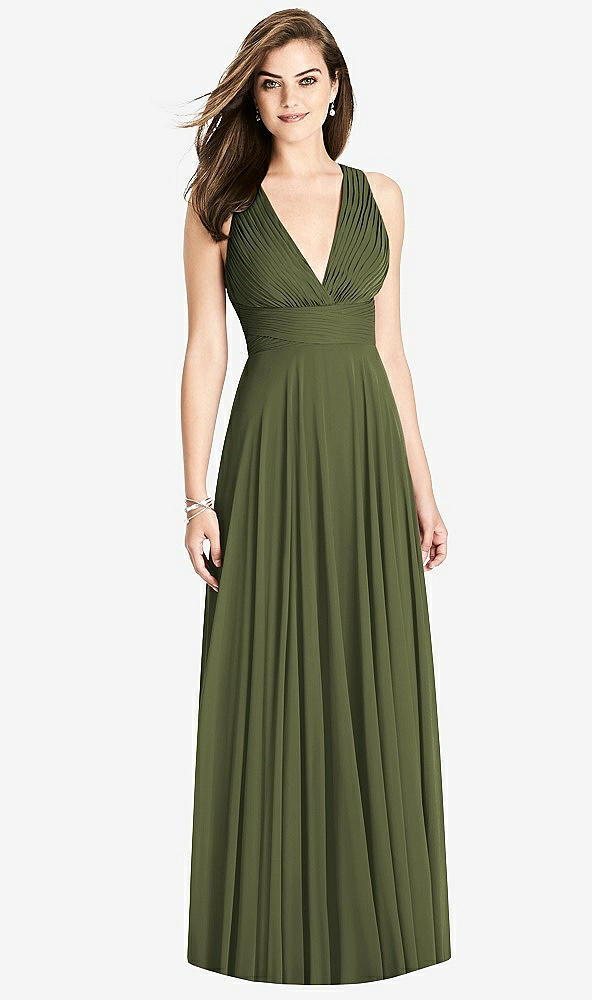 Front View - Olive Green Bella Bridesmaids Dress BB117