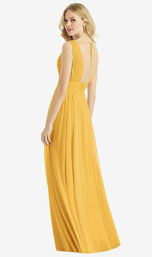 Back View - NYC Yellow & Light Nude Bella Bridesmaids Dress BB109