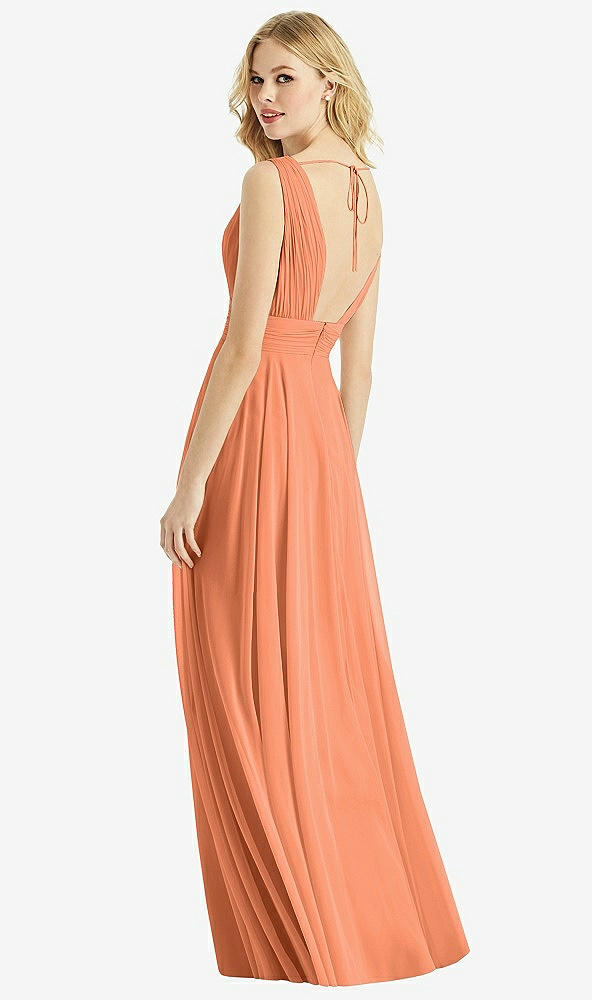 Back View - Sweet Melon & Light Nude Bella Bridesmaids Dress BB109