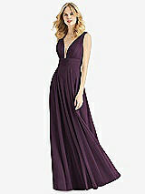 Front View Thumbnail - Aubergine & Light Nude Bella Bridesmaids Dress BB109