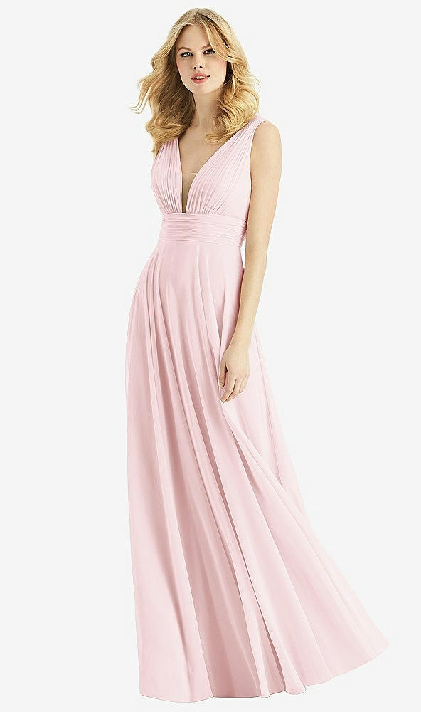 Front View - Ballet Pink & Light Nude Bella Bridesmaids Dress BB109