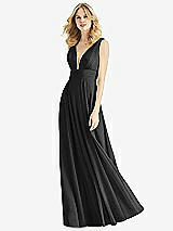 Front View Thumbnail - Black & Light Nude Bella Bridesmaids Dress BB109